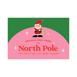 North Pole mail with Santa scratch and reveal cards