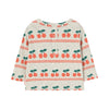 Cherry pattern rib baby tee