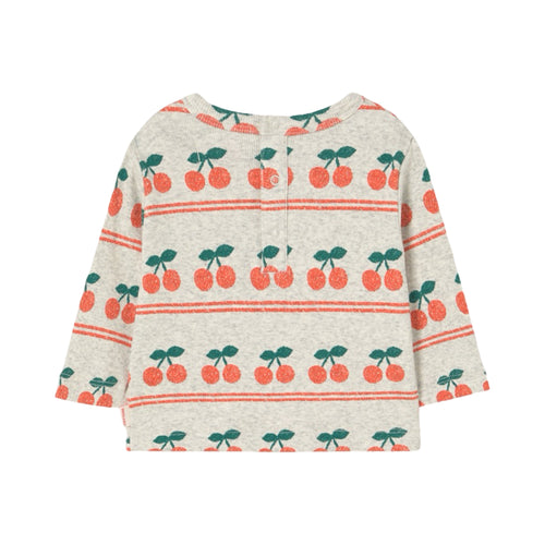 Cherry pattern rib baby tee