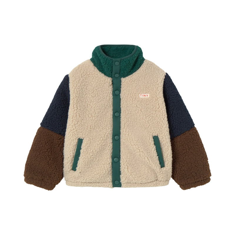 Color block polar sherpa jacket