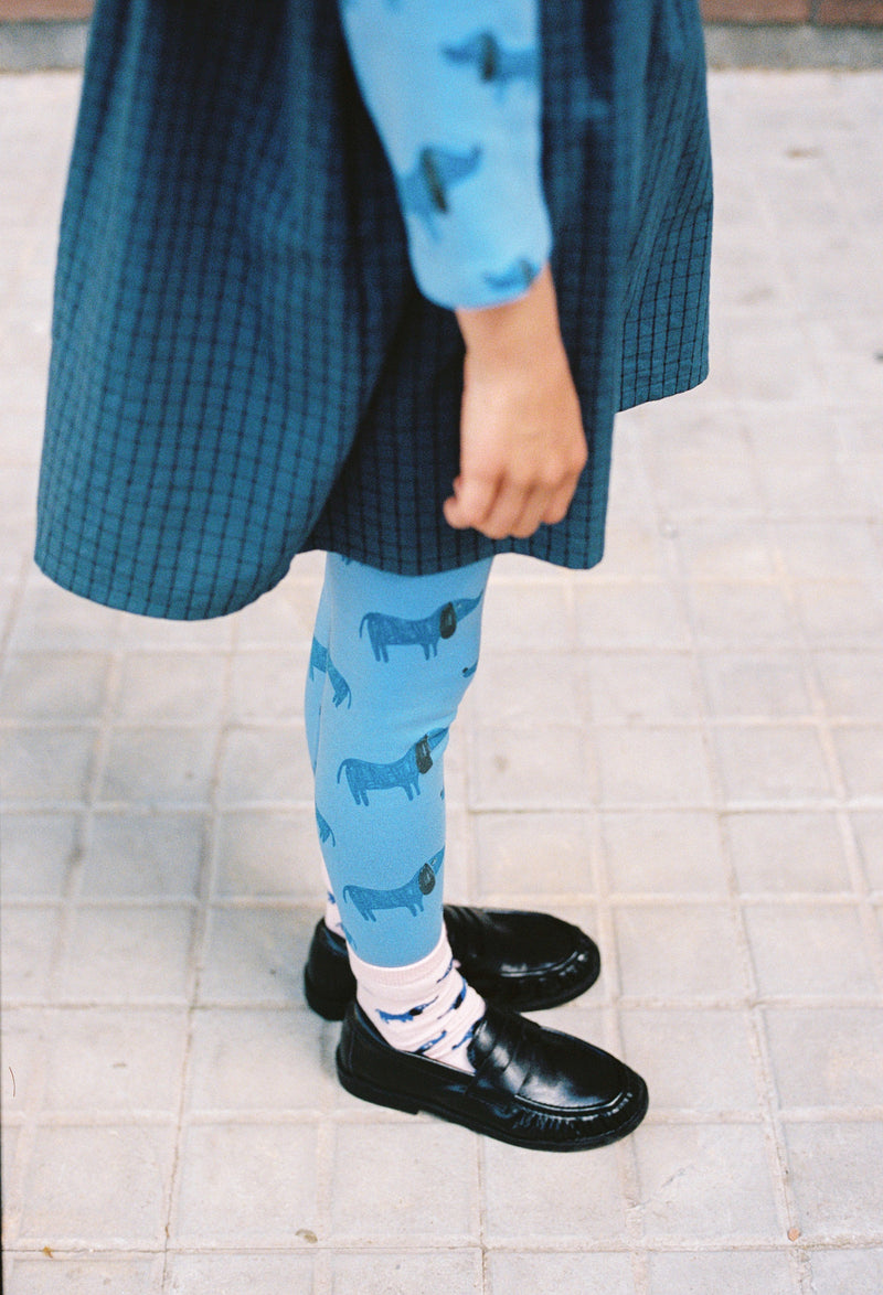 Leggings à motif chien bleu