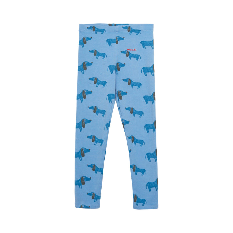 Leggings à motif chien bleu