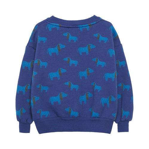 Blue dog all over sweatshirt