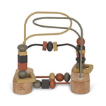 Wooden moving beads game