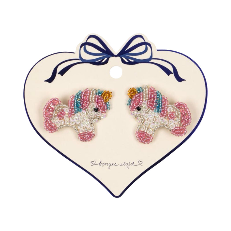 2 pack unicorn beaded hair clip