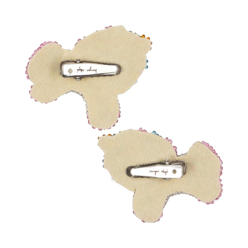 2 pack unicorn beaded hair clip