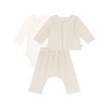 Babies' velour three-piece and bodysuit