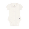 Babies' short-sleeves bodysuit with ruffle collar