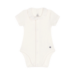 Babies' short-sleeves bodysuit with ruffle collar