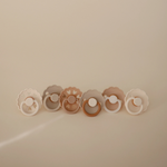 Set of 6 natural rubber Cinnamon charm pacifier