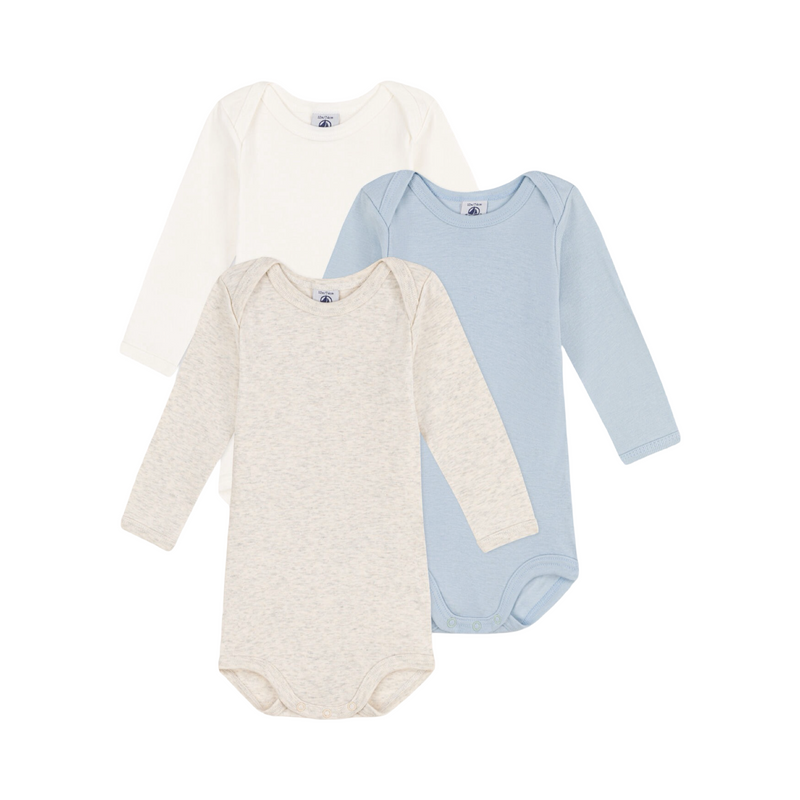 Babies' plain bodysuits long-sleeves