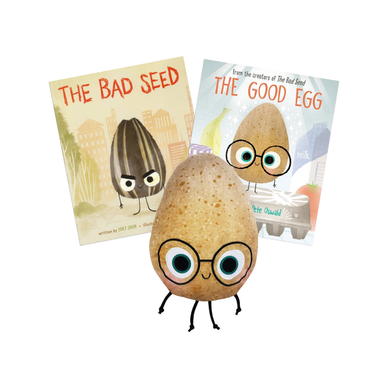 Peluche et livre The good egg / The bad seed