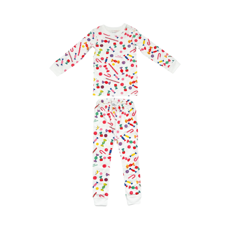 Pyjama en coton pima biologique à imprimé Bonbons des Fêtes 