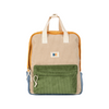 Corduroy color block schoolbag