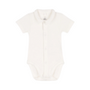 Babies' short-sleeved cotton bodysuit with collar