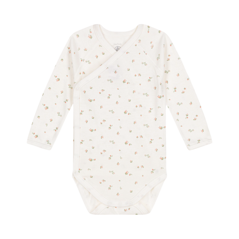 Babies' bodysuit wrapover long sleeves