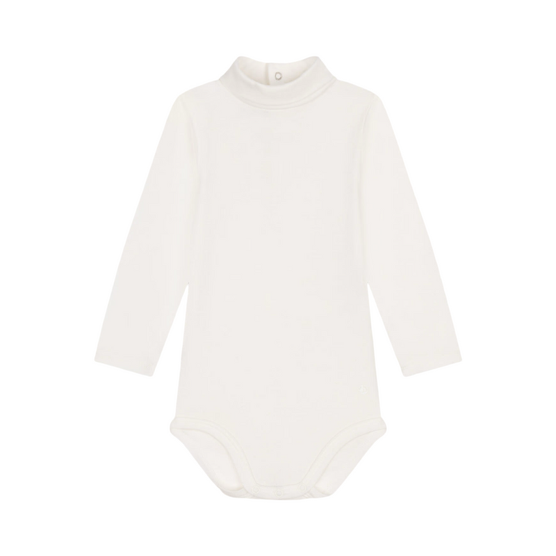 Babies' long-sleeved roll neck cotton bodysuit