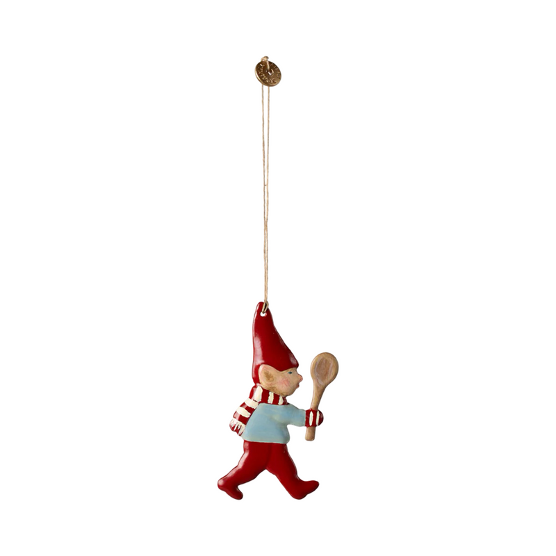 Pixy with spoon metal ornament