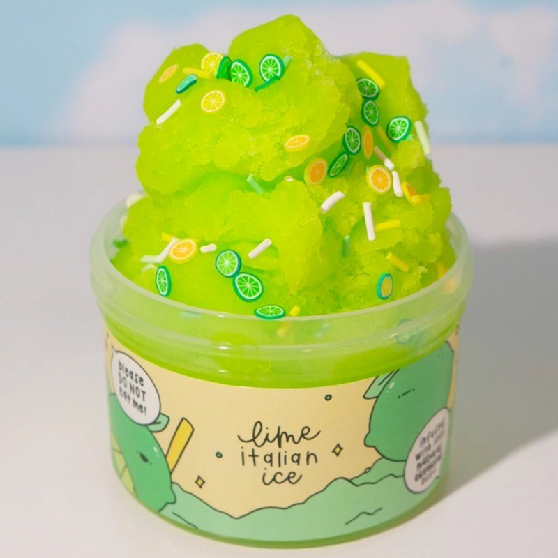 Slime glacé au citron vert italien