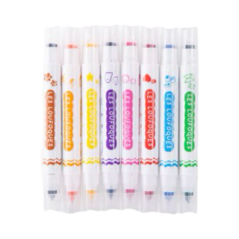 Loufoques Stamp felt pens 2-in-1