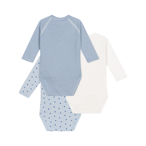 Babies' long-sleeved wrapover cotton bodysuits