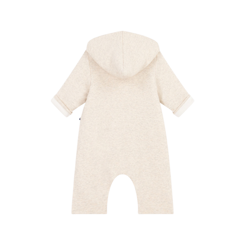 Babies' quilted cotton hooded jumpsuit