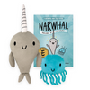 Peluche et livre Narwhal unicorn of the sea 