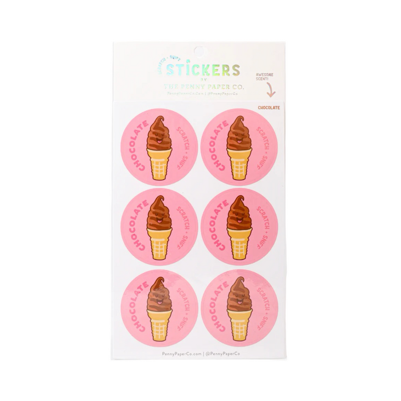 Chocolate scented scratch and sniff stickers