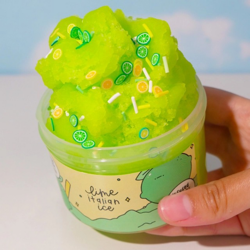 Slime glacé au citron vert italien