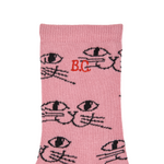 Smiling cat all over long socks