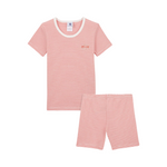 Pyjama rose à fines rayures