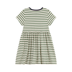 Stripy short-sleeved cotton dress