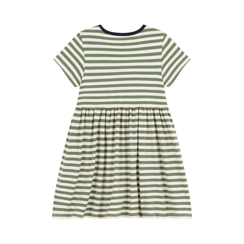 Stripy short-sleeved cotton dress
