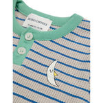Baby stripes waffle buttoned t-shirt