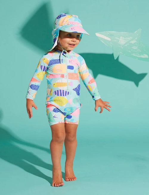 Long sleeve super suit rainbow reef