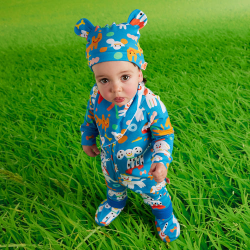 Puppy park long sleeve romper