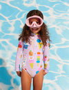 Long sleeve zip bather sundae fun day