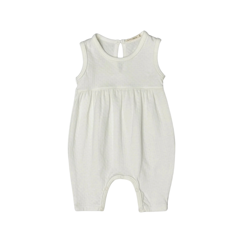 Pointelle sleeveless bubble coverall