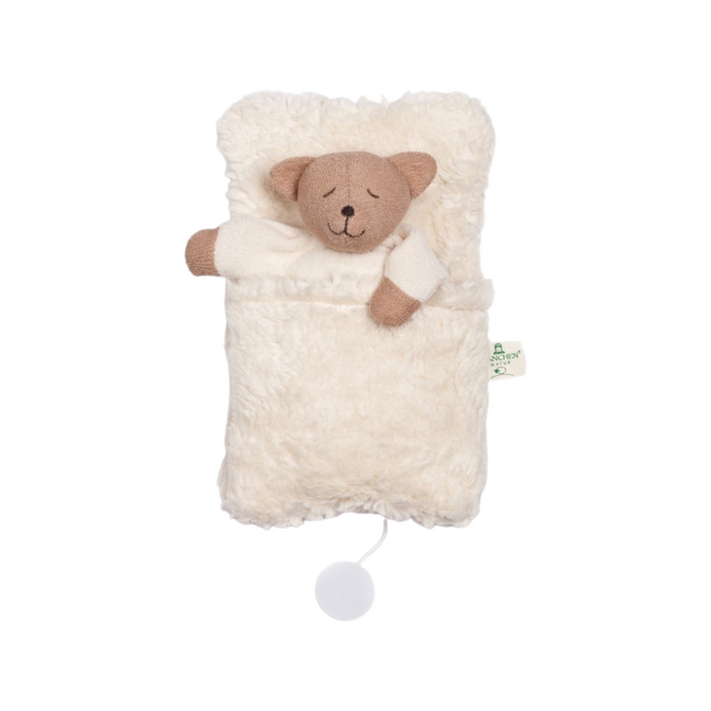 Music box sleeping bag with teddy bear