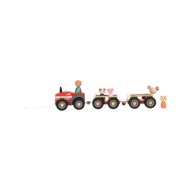 Tractor farm with 2 trailers