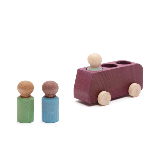 Plum Bus With 3 Figures