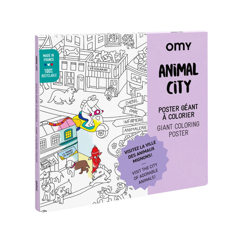 Giant colouring poster Animal city
