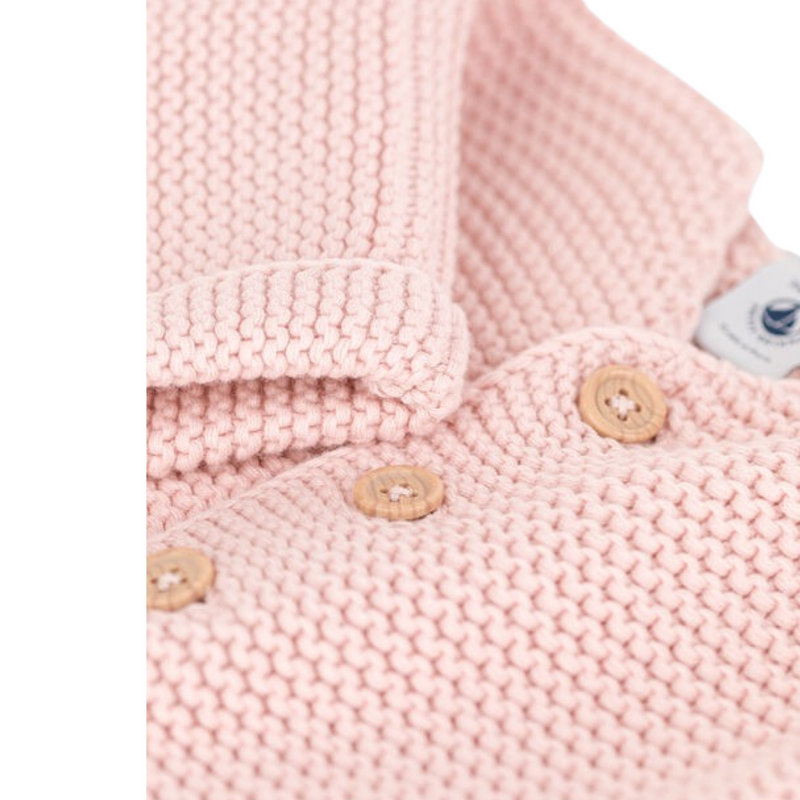 Babies' moss stitch cotton cardigan